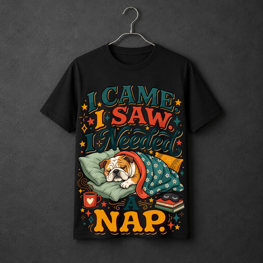 I Came. I Saw. I Needed a Nap. — Sleepy Bulldog t-shirt
